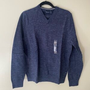 Nautica Men's Navy Blue V-Neck Sweater